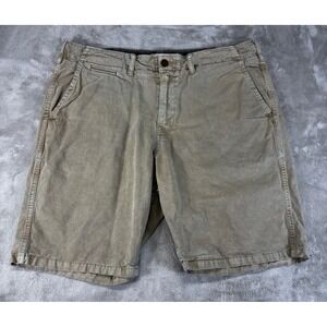 Lucky Brand Chino Shorts Mens 36 Tan Good Cotton Flat Front Casual 9 Inseam